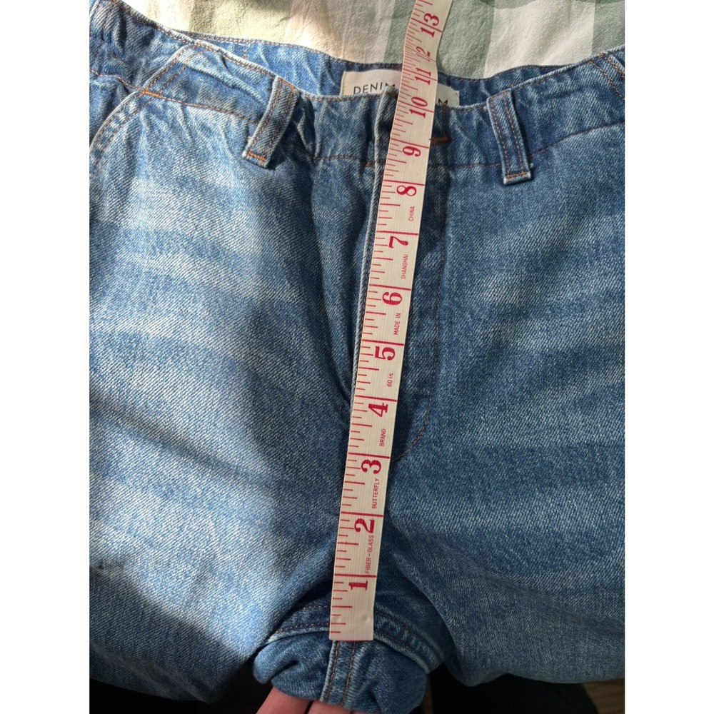 Denim Forum The 90s Edie Lo-Rise Cargo Jeans Blue Straight Leg 100% Cotton 25 - Picture 9 of 11